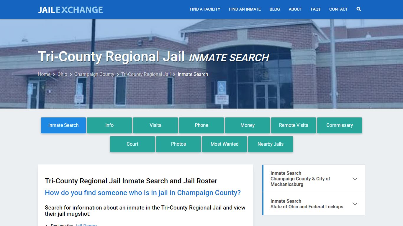 Inmate Search: Roster & Mugshots - Tri-County Regional Jail, OH