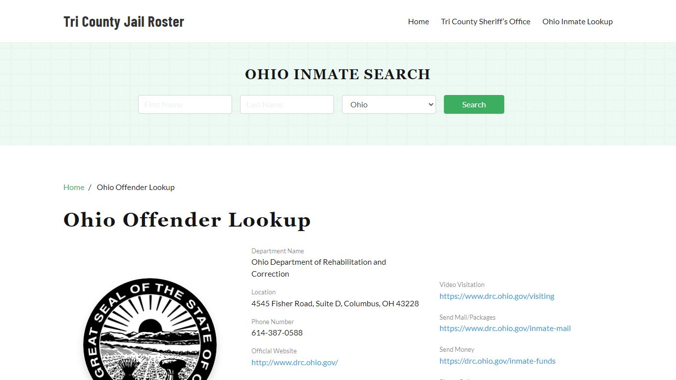 Ohio Inmate Search, Jail Rosters - Tri County Jail